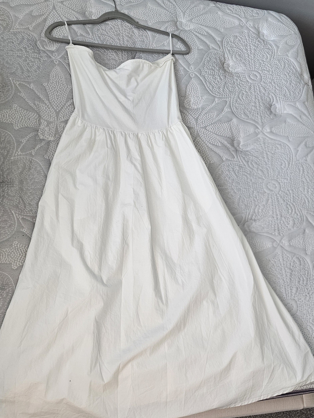 GAP White Strapless A-Line Maxi Dress